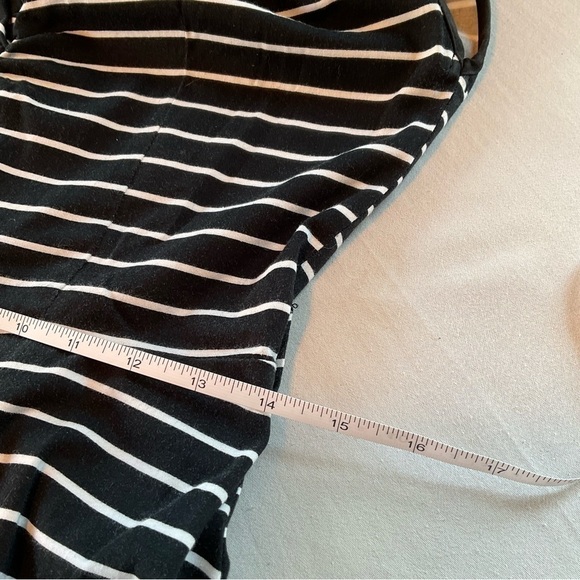 Vexy Dress Vintage Black & White Stripes Retro Pin-up Style Midi Size Medium M - Picture 10 of 11